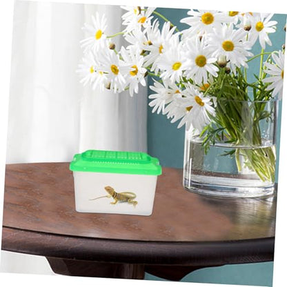 DECHOUS Handheld Pet Storage Box Transparent Turtle Habitat Fish Tank Lightweight Reptile Carrier for Hamsters Goldfish Turtles Versatile Easy to Optimal Airflow