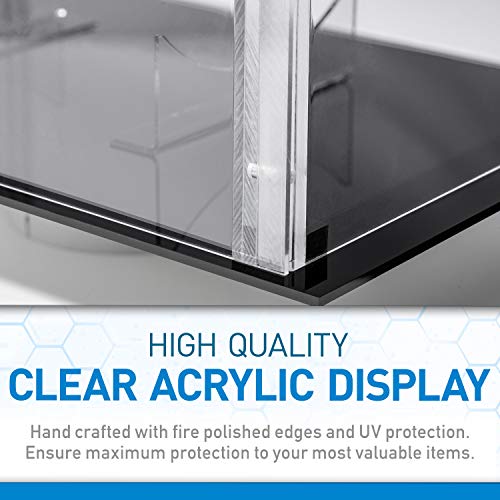 Franklin Sports Display Case – Memorabilia – UV Protected – Sport Collectibles - Baseball - Batting Gloves - Basketball - Soccer Ball - Football - style: Football