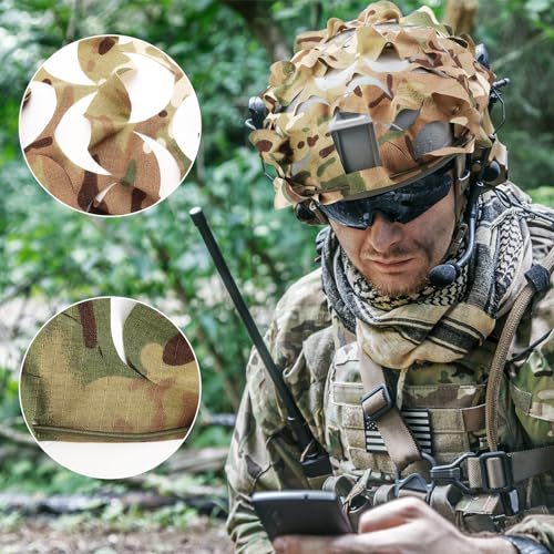 4 Pcs Helmet Cover Tactical Scrim Airsoft Leaf Cover Camo Military Gear Combat Fast Tactical Accessories Military Paintball Hunting Shooting Gear, Helmet Not Included