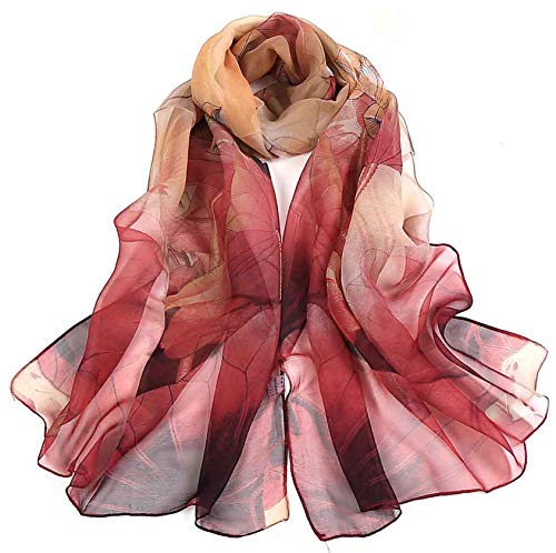 Acotavie Scarfs for Women Lightweight Fashion Scarves Print Floral Pattern Scarf Shawl Wraps - color: W04