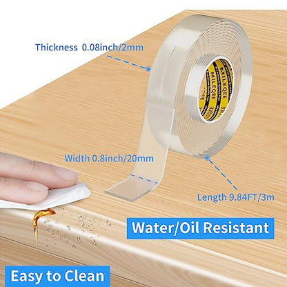 Clear Edge Protector Strip,1 Pack x 0.8in x 9.84FT | Sharp Edge Wrap Cover Tape, Self Adhesive Protective Bumper Guards for Cabinet Door Desk Bed Furniture Waterproof - size: 1 Pack x 0.8in x 9.84FT