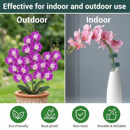 80 Pcs Standard Orchid Clips Plant Clips Flower Vine Dark Green | for Support Small Plant, Orchid Support Clip, for Climbing Plants, Garden Stem, Grow Upright