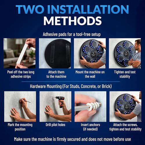 Music Boxing Machine for Adults and Kids| Exercise Equipment Smart Boxing Pad with Boxing Gloves, Speaker & Bluetooth Synced LED lights with 9 Modes & Speeds, Large Size Wall for Home, Office, and Gym
