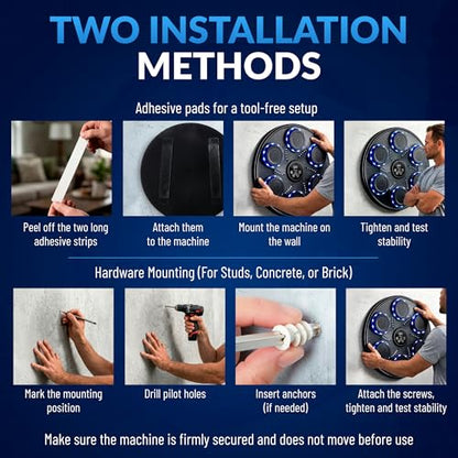 Music Boxing Machine for Adults and Kids| Exercise Equipment Smart Boxing Pad with Boxing Gloves, Speaker & Bluetooth Synced LED lights with 9 Modes & Speeds, Large Size Wall for Home, Office, and Gym