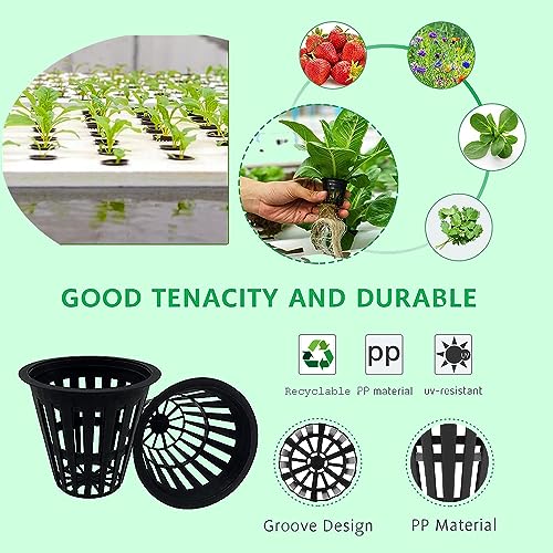 100 PCS 2 Inch Heavy Duty Net Pots, Slotted Mesh Hydroponic Cups for Garden, Plant Nursery Net Cups for Hydroponics and Aquaponics - size: 2inch