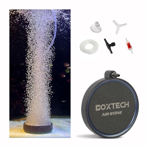 Air Stone for Aquarium, 4 Inch Aquarium Bubbler Kit (35-100Gal) | 4 Inch Quiet High, Nano Oxygen Aerator Stone, High Dissolved Oxygen, with Air Tube Control Valve, for Tanks and Hydroponics