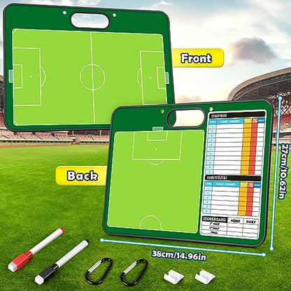 Torlam Magnetic Dry Erase Coach Board, Baseball, Soccer, Football, Basketball Coaching Clipboard - style: Soccer