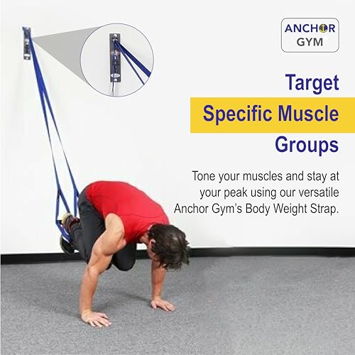 Anchor Gym Body Weight Resistance Straps - Adjustable Body Weight Training Straps, Stretching & Full-Body Training - Exercise Straps with Handles for Home Gym Workouts