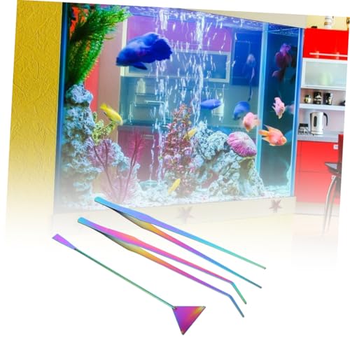 Toddmomy 3pcs Fish Net Aquarium Tool Kit Set Tweezers Spatula for Water Plant Care Gravel Cleaning