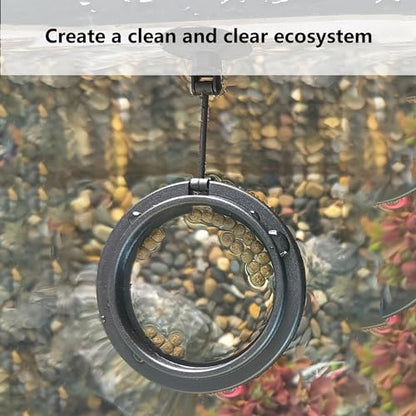 FREESEA Fish Feeding Ring for Aquarium: Round Floating Food Rings for Betta Turtle Tank - size: Round