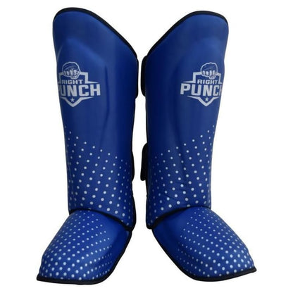 Shin Guards Kickboxing Leg Pads with Instep Protection, Muay Thai MMA Martial Arts Kicking Sparring Training Gear - color: Blue & Silver, size: Large