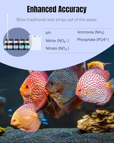 Pawfly 5 in 1 Aquarium Water Master Test Kit for Freshwater & Saltwater | Aquarium Water Test Kit Fish Tank Water Testing Kit for pH Nitrite Nitrate Ammonia & Phosphate, Aquarium Test Kit - color: Black Box Pack