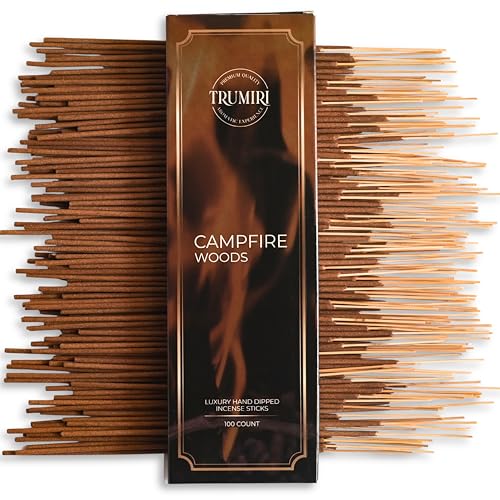 Campfire Woods Incense Sticks - Pack of 100 Inscents-Sticks - Inciensos Aromaticos para La Casa - Made with Natural Ingredients - Scented Insence Non Toxic Insense Incents - color: Campfire Woods