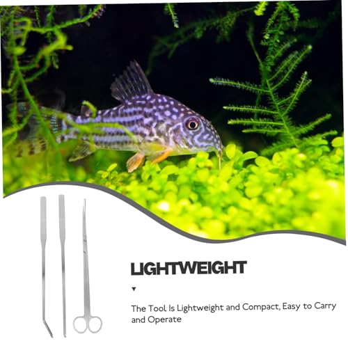 DECHOUS 1Set Aquarium Plant Tool Scissors Tweezers Spatula for Fish Tank Maintenance Compact Aquascaping Kit Long Handle Cleaning Gadgets for Aquatic Plants