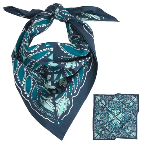 Handker Bandana Cotton Hair Scarf & Head Bandanas for Women & Men - 22"x22" - color: Carly