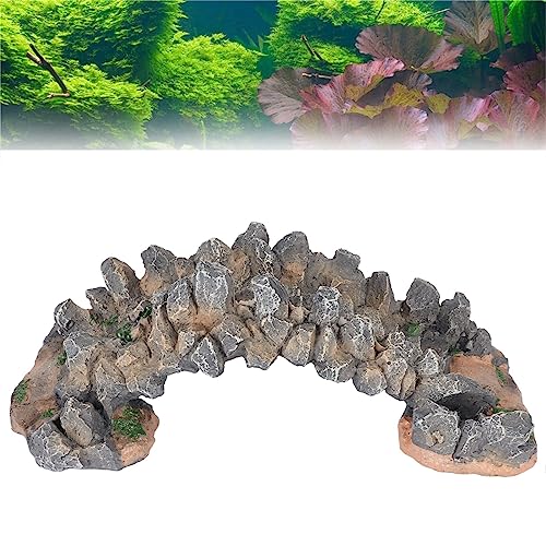 plplaaoo Aquarium Arch Bridge Resin Craft Safe Simulation Fish Tank Ornament for Landscaping Aquariums Fish Tanks Fountains 21x9x7.3cm