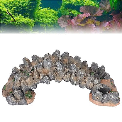 plplaaoo Aquarium Arch Bridge Resin Craft Safe Simulation Fish Tank Ornament for Landscaping Aquariums Fish Tanks Fountains 21x9x7.3cm