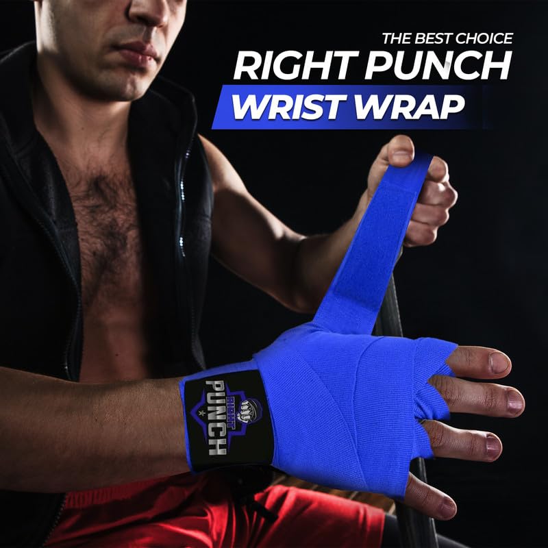 ProShield Boxing Wraps| 180-Inch Bandages| Boxing Hand Wraps Protection for Muay Thai MMA and Kickboxing - color: Blue, size: 118"