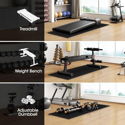 Stepwaver Walking Pad Treadmill Mat for Carpet - 55.1"x23.6",0.2" | 5mm Foldable Walking Pad mat for Hardwood Floors, Floor Protection Mats for Bike, Elliptical, Treadmill