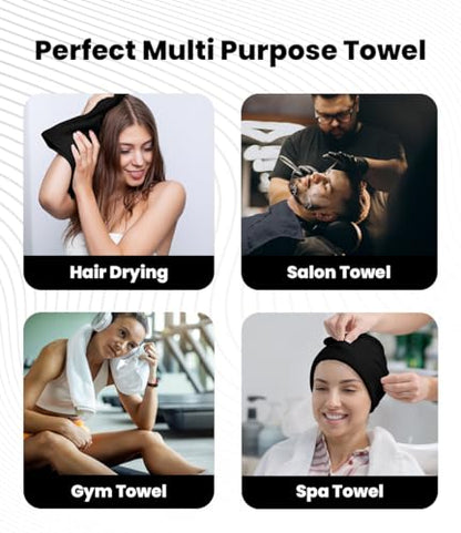 Avalon Towels Salon Towel - Black, Grey and White Hand Towels Bulk Pack of 24 - 100% Cotton Absorbent Spa, Facial & Gym Towel for Working Out - 16x27 Inches (Not Bleach Proof) - color: Black, Grey, White