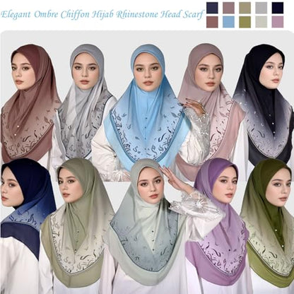 Ready To Wear Instant Hijab For Women Chiffon Hijabs Islamic Abaya Turban Muslim Slip-On Khimar Floral Hijab Scarf - color: Black