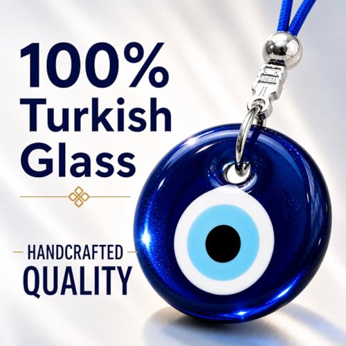 Turkish Blue Evil Eye Car Hanging Ornament - Rearview Mirror Accessories - Evil Eye Car Charm - style: Classic