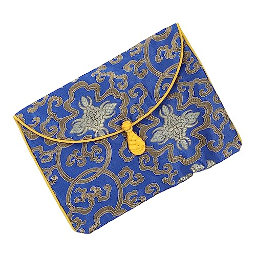 BESPORTBLE Ethnic Style Music Books Organizer Bag for Students Vintage Embroidered Buddhist Scriptures Pouch for Hiking and Travel