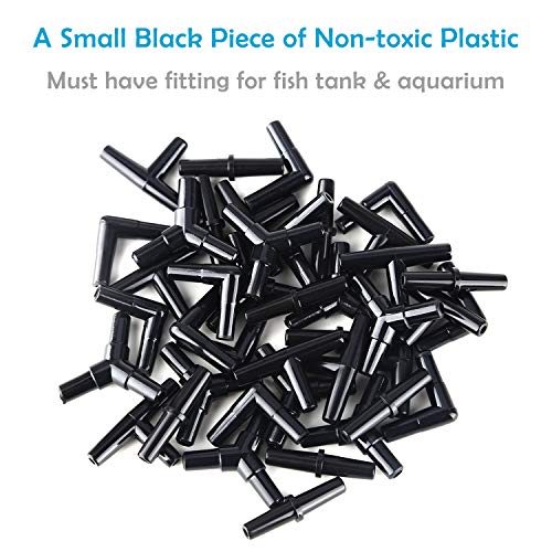 Pawfly 40 Piece Aquarium Airline Tubing Connectors Black, Aquarium Airline Tubing Connector Plastic Inline Valve - color: 4 Kinds(Black)