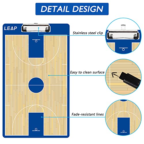 Coach Board Clipboard Premium Tactical Double-Sided Coach Marker Board with Full & Half Court Dry Erase Marker Board for Basketball Baseball Football Soccer Hockey Lacrosse & Volleyball Coahces - color: Basketball Clipboard