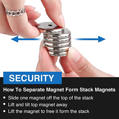 E BAVITE Strong Neodymium Magnets with Screws Silver, 8 Pack | 110 Lbs Rare Earth Magnets with Heavy Duty, Cup Magnet with Countersunk Hole and Stainless Screws for Kitchen, Craft, Office - color: Silver, size: 32mm-8P