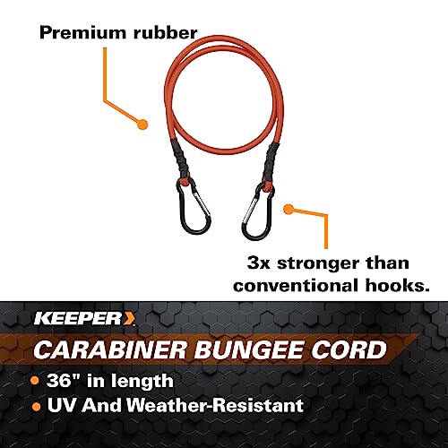Keeper - 36” Carabiner Bungee Cord, 2 Pack - UV And Weather-Resistant - size: 36"