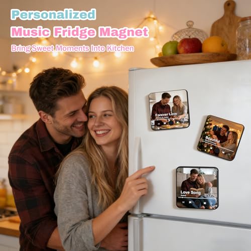 Custom Music Fridge Magnet-Music Refrigerator Magnets Personalized with Photo Song Player Spotify Music Personalized Mothers Day Birthday Gifts for Mom Him Her Women Men - color: Custom-valentines