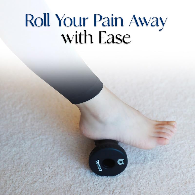 Tumaz Foot Roller for Deep Tissue Massage & Reflexology | Ergonomic Roller | Deep Tissue Massage | Reflexology | Portable Design | Ideal for Foot Recovery - color: Black