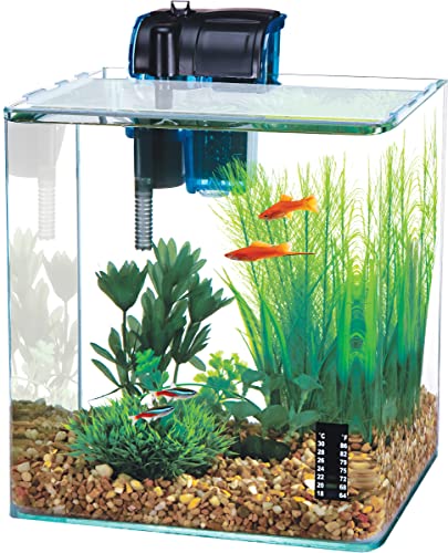 Penn-Plax Water-World Vertex Desktop Aquarium Kit - Perfect for Shrimp & Small Fish - 5 Gallon Tank - size: 5 Gallon