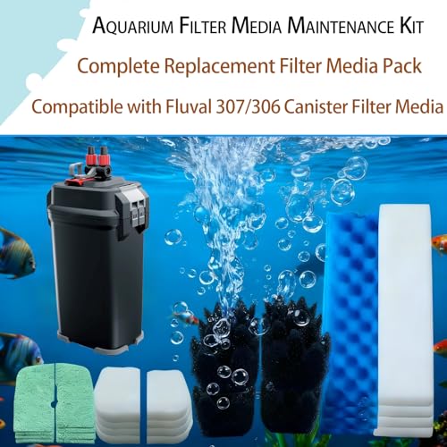 42 Pack Replacement Filter Media Kit for Fluval 306/307, 2 Full Sets | High Porosity Bio Foam, Ceramic Rings, Activated Carbon & Polishing Pads, Clear Tank Water, Reduced Algae & Yellow Buildup