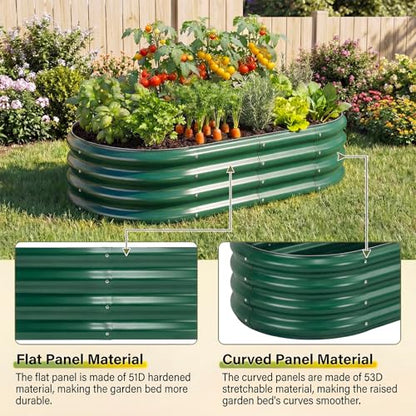 Land Guard 2 Pcs 6ft Metal Raised Garden Bed, 6 x 3 x 1 Galvanized Planter Raised Beds for Vegetables, Green - color: 3-green, size: 6×3×1ft(2pcs）