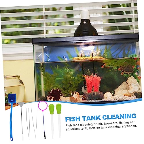 UKCOCO 7Pcs Aquarium Tool Kit Professional Fish Tank Maintenance Ergonomic Design for Easy Keep Your Aquarium and Healthy for Aquascaping Random Color