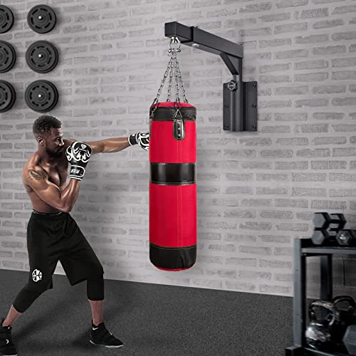 BeneLabel Wall Mount Heavy Bag Hanger, Heavy Duty Punching Bag Stand, Boxing Bag Bracket for Home Gym Indoor Outdoor, 800 LB Capacity - color: 13-17" Height Adjustment with Silver Chains
