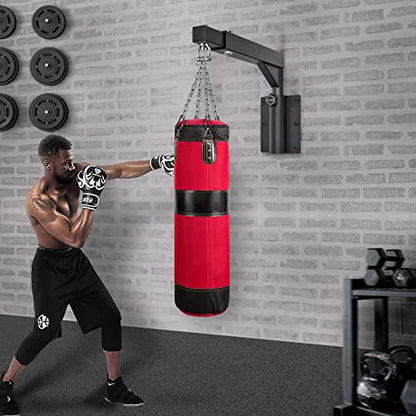 BeneLabel Wall Mount Heavy Bag Hanger, Heavy Duty Punching Bag Stand, Boxing Bag Bracket for Home Gym Indoor Outdoor, 800 LB Capacity - color: 13-17" Height Adjustment with Silver Chains