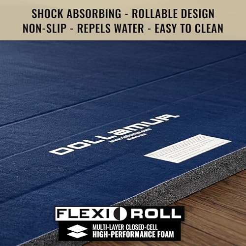 Dollamur 5'x10'x1.25" Wrestling Mat, Workout, Exercise, Yoga - color: Navy Blue