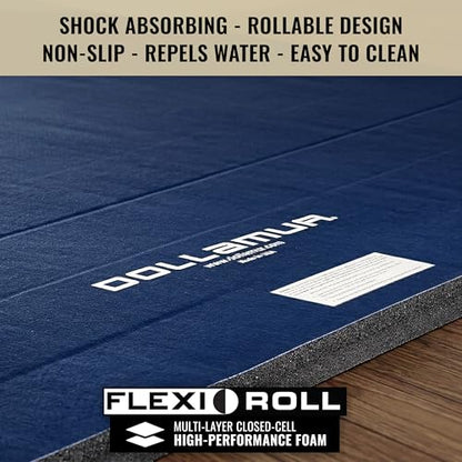Dollamur 5'x10'x1.25" Wrestling Mat, Workout, Exercise, Yoga - color: Navy Blue
