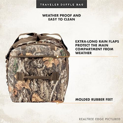 Insights Hunting by frogg toggs– The Traveler Gear Bag, All Around Hunting Weatherproof Storage Duffle, XL 3000 Cubic Inches of Storage, Mossy Oak Bottomland