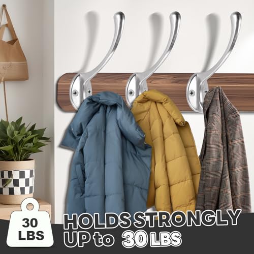 Wall Hooks for Hanging, 20-Pcs Heavy Duty Metal Coat Hooks, for Living Room, Bathroom, Kitchen, Bedroom for Coats Towel, Hat, Key, Closet, Bag (Silver) - color: 20pcs-Silver