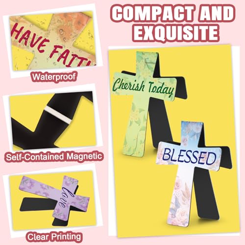 Magnetic Bookmarks - Tumwisk 24PCS Bible Bookmark Christian Bookmarks Cross Bookmark Book Magnets, Magnetic Cross Page Holders for Bibles Study, Religious Gifts for Teacher Students Book Lovers - color: Cross