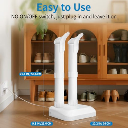 LAVIEAIR Boot Dryer Shoe Dryer for Work Boots Sneakers and Gloves, No Heat Ultra Low Temperature Drying, Fanless Noiseless Boot Warmer Deodorizer