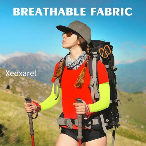 Xeoxarel Arm Sleeves for Men & Women (Available in 4 Pairs/12 Pairs) - color: 1 Pair Arm Sleeve - Fluorescent