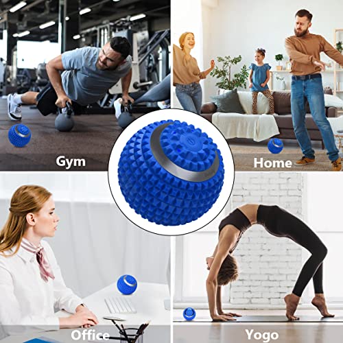 Vibrating Massage Ball 4-Speed High-Intensity Fitness Yoga Massage Roller, Relieving Muscle Tension Pain & Pressure Massaging Balls (Blue) - color: Blue