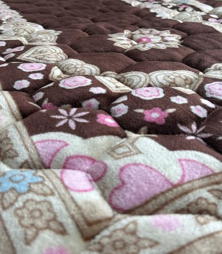 Prayer Mat Muslim Rug Islamic - Padded Thick Prayer Rug Sajadah for Men Women with Islam Prayer Beads for Eid Travel Ramadan, Soft and Luxury (Brown) - color: Brown