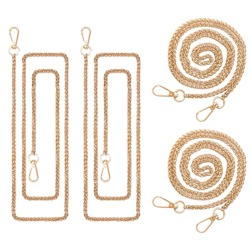 ELANE 4 Pack Purse Chain Strap，47 inch Purse Straps Replacement Crossbody Purse Chains for Handbags DIY - color: S-light Gold-4 Pack