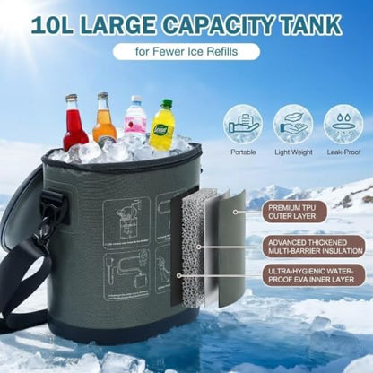 Ice Machine for Knee After Surgery, Adjustable Flow Cold Therapy Machine Enhanced Recovery & Reduced Swelling, Portable Cryotherapy Machine System Pain Relief - Sports Recovery for Knee/Shoulder/Ankle